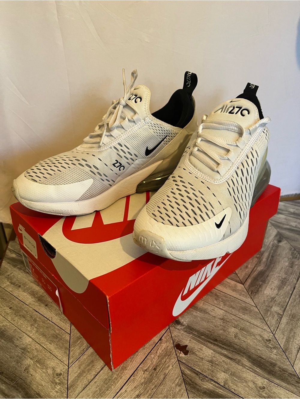 Nike Air Max 270 Sneakers - White with Black Accents